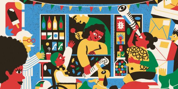 Kaffee und Kratzeis Dortmund Illustration einer Kiosksituation