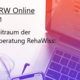 Einstieg NRW Online Foto eines Laptops, dadrauf ein Text mit den Datum und Uhrzeit der Messe