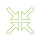 Vier grüne Pfeile, die mit ihrer Spitze auf einen gemeinsamen Punkt in ihrer Mitte zeigen
