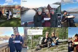 Collage mit Bildern von Studierenden an verschiedenen Orten in den Partnerländern