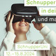 Es ist eine lachende Person mit VR-Brille zu sehen. Daneben steht "Schnupper in deine Zukunft - und mach mit!"