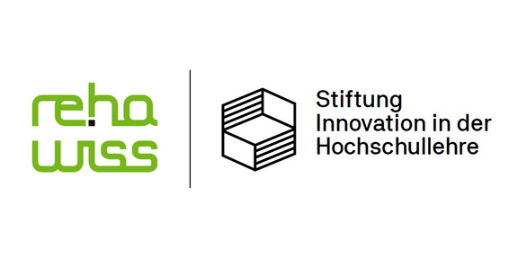 Logos der Fakultät Rehabilitationswissenschaften und der Stiftung Innotivation in der Hochschullehre nebeneinander auf weißem Hintergrund