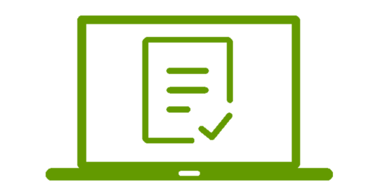 Bildschirm mit dem Symbol einer Checkliste mit Haken
