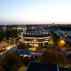 Bibliothek und Mensabrücke bei Nacht Bibliothek und Mensabrücke bei Nacht hell beleuchtet